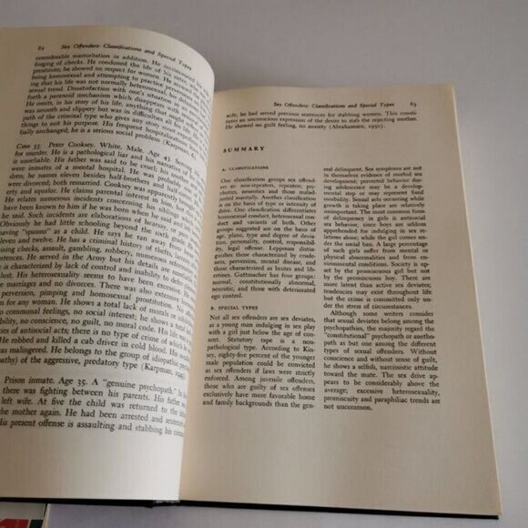1962 The Sexual Offender and His Offenses by Benjamin Karpman Vintage Psychiatry - Picture 7 of 8